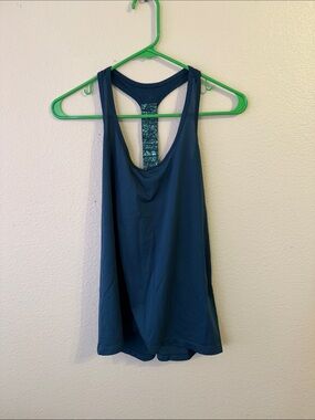 Old Navy Teal Racerback Tank with Patterned Back Strap